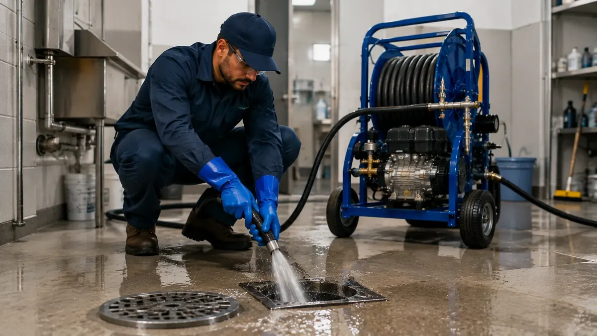 Floor Drain Hydro Jet Cleaning in Kettleman City